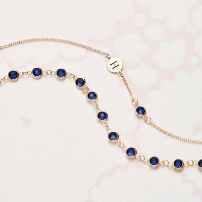 0.25CT Round Cut Customized Moissanite September Birthstone Bracelet