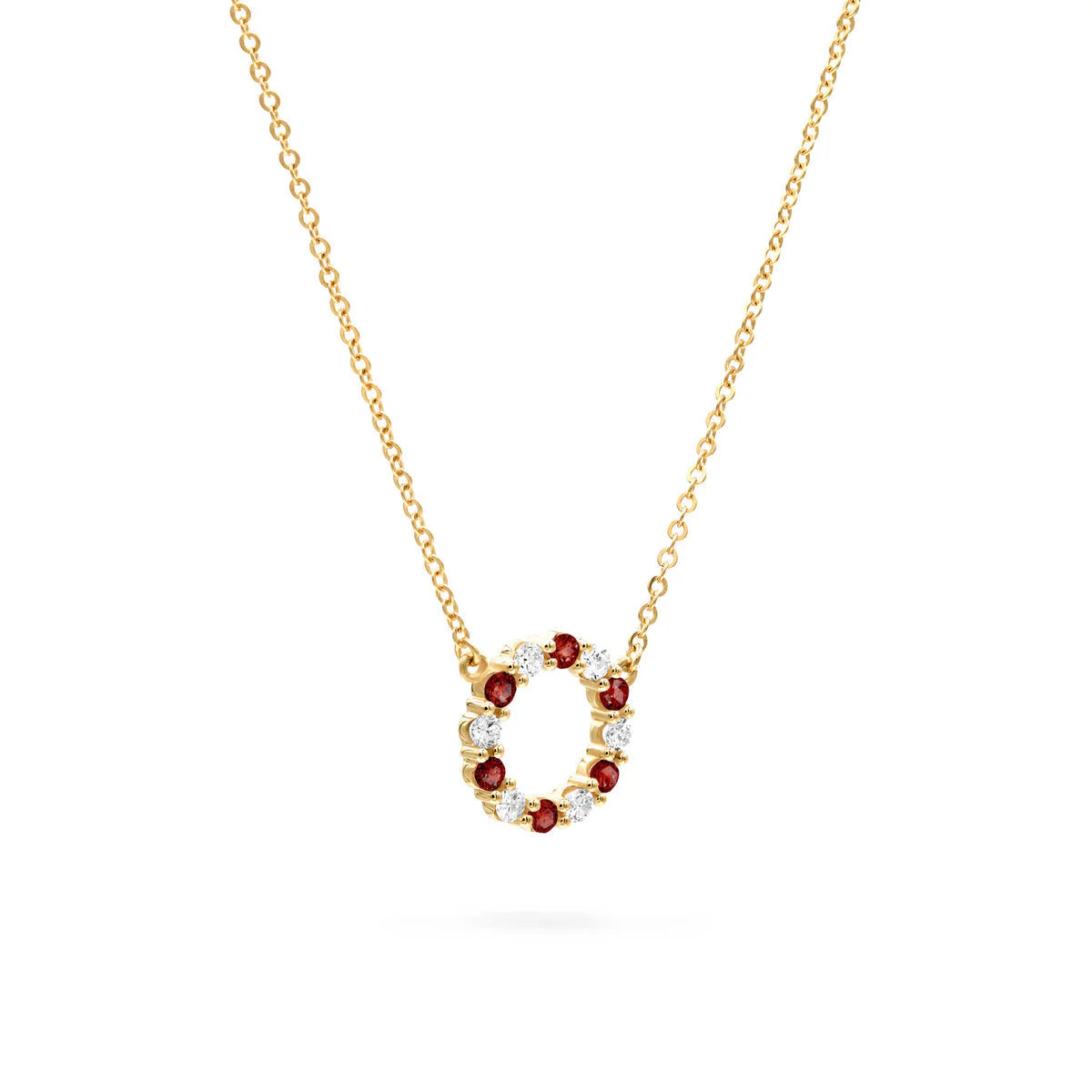 1.50 TCW Round Cut  Open Circle Moissanite Necklace-January Birthstone