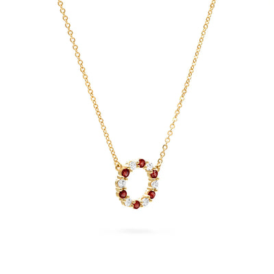 1.50 TCW Round Cut  Open Circle Moissanite Necklace-January Birthstone
