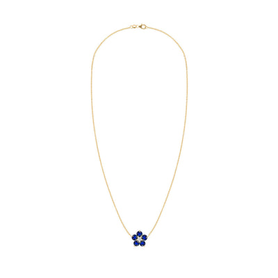 1.45 TCW Round Cut Flower Design Moissanite Necklace-September Birthstone