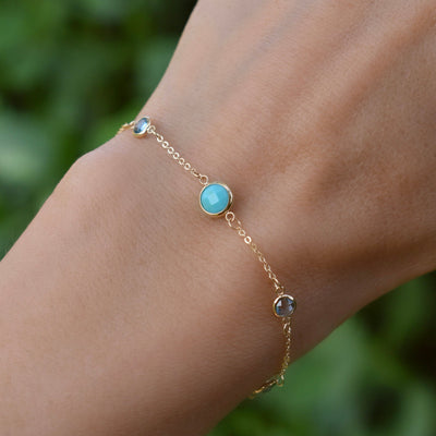 0.25CT Round Cut Topaz Moissanite December Birthstone Bracelet