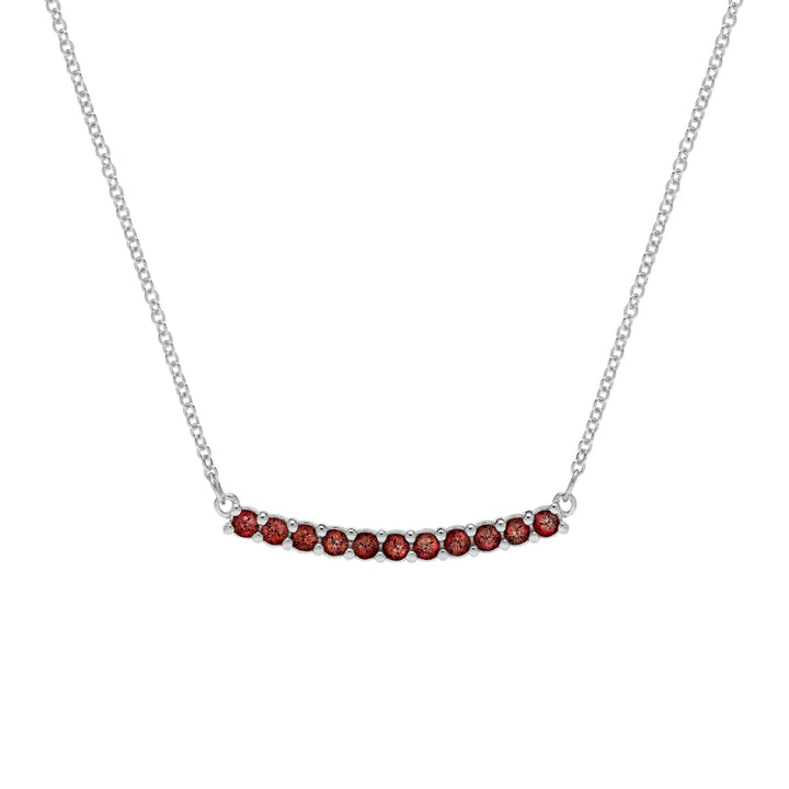 1.40 TCW Round Cut Garnet Moissanite January Birthstone Necklace