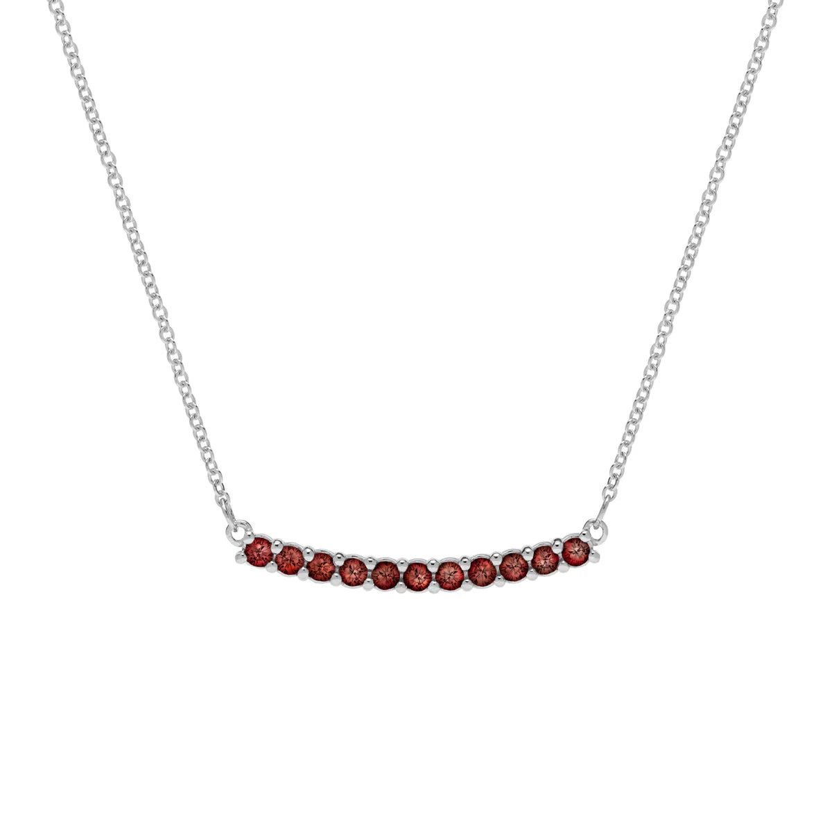 1.40 TCW Round Cut Garnet Moissanite January Birthstone Necklace