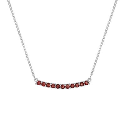 1.40 TCW Round Cut Garnet Moissanite January Birthstone Necklace