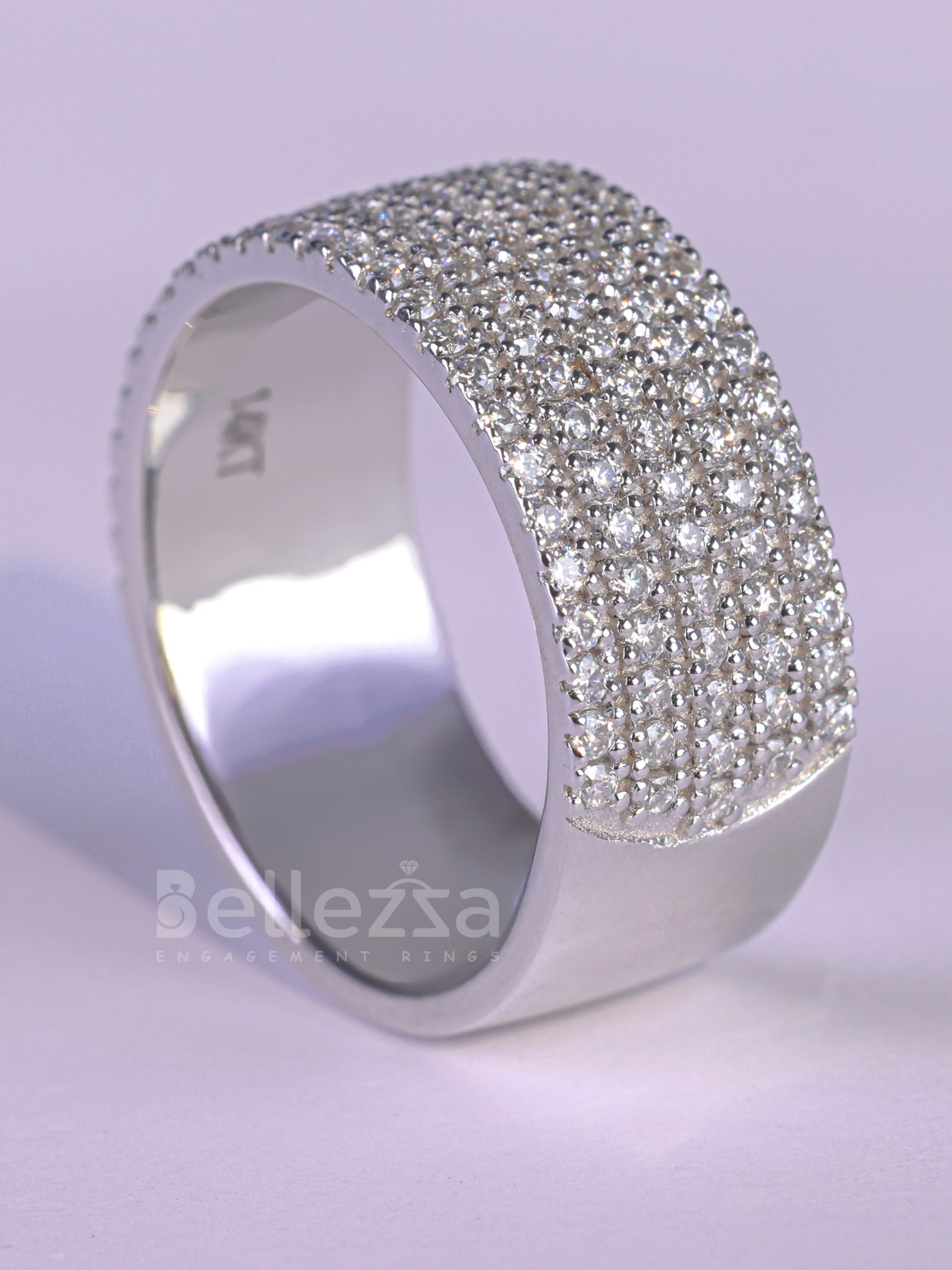 1.50TCW Round Cut Half Eternity Moissanite Wedding Band