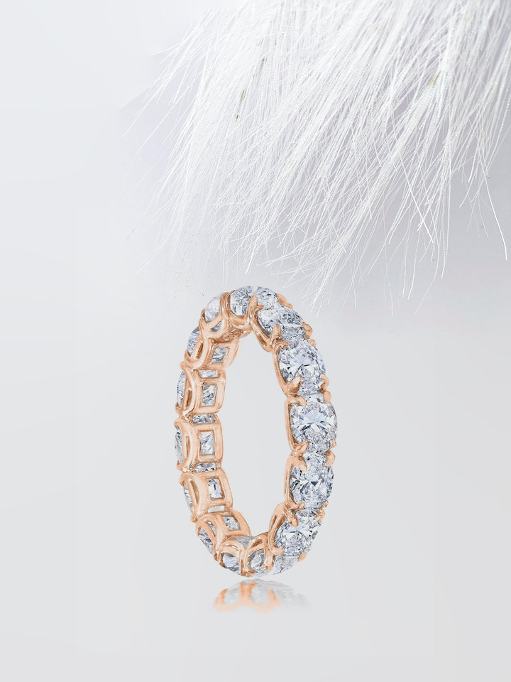 Oval Cut Eternity Diamond Wedding Band For Women