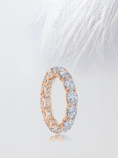 Oval Cut Eternity Diamond Wedding Band For Women