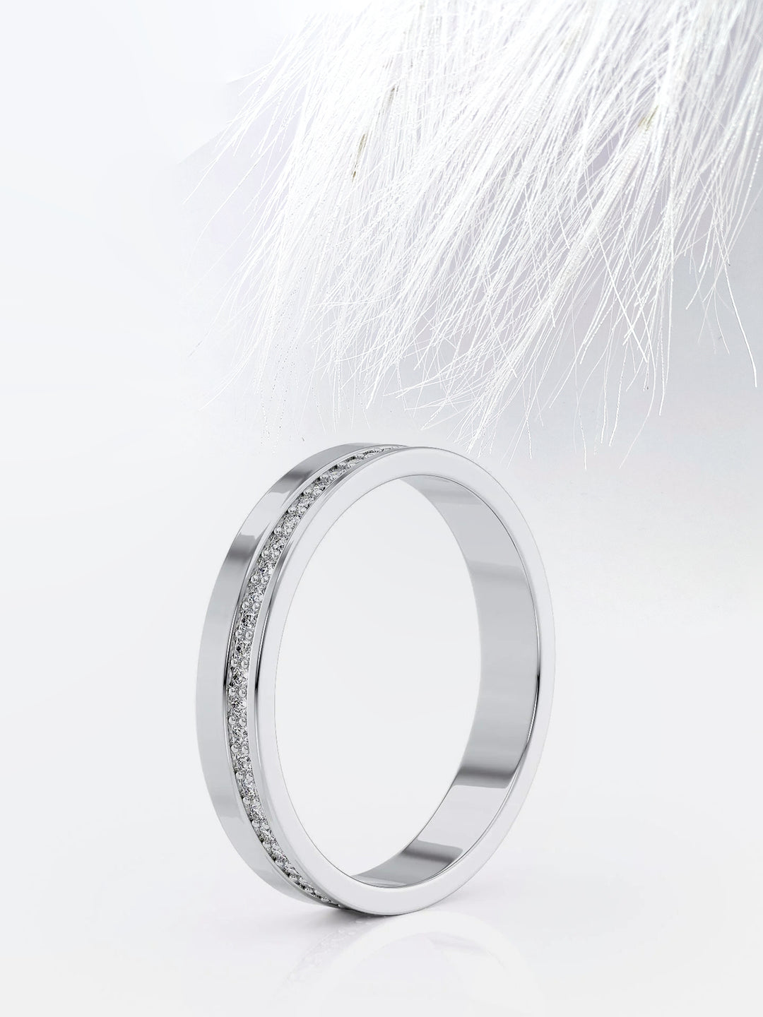 Round Cut Channel Moissanite Men's Diamond Wedding Band