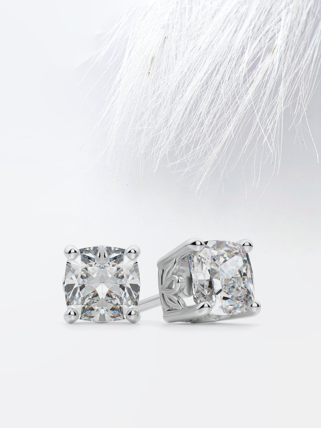 1.0CT Cushion Cut Moissanite Stud Diamond Earrings For Women