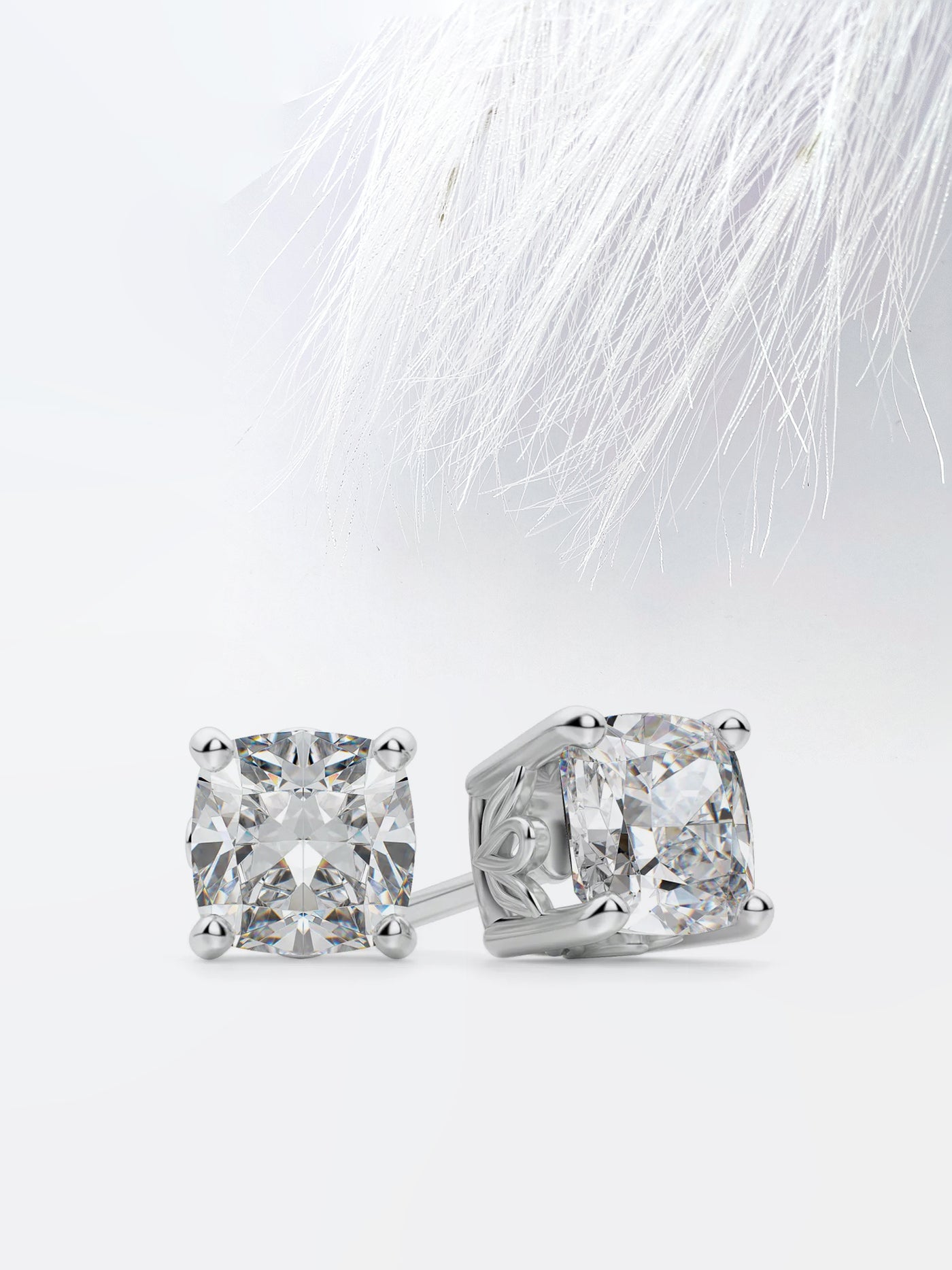 1.0CT Cushion Cut Moissanite Stud Diamond Earrings For Women