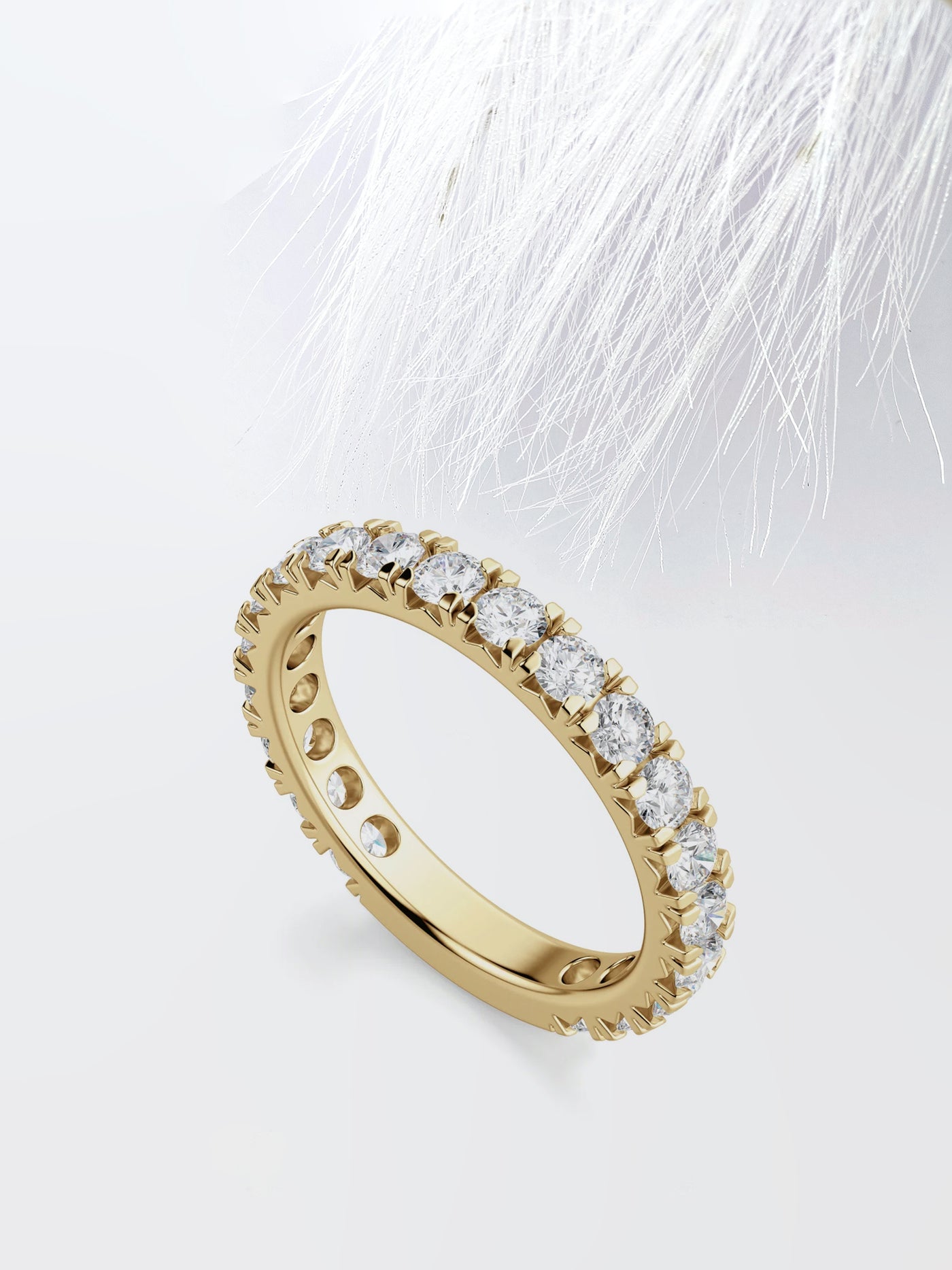 Round Cut 3/4 Eternity Diamond Wedding Band For Women