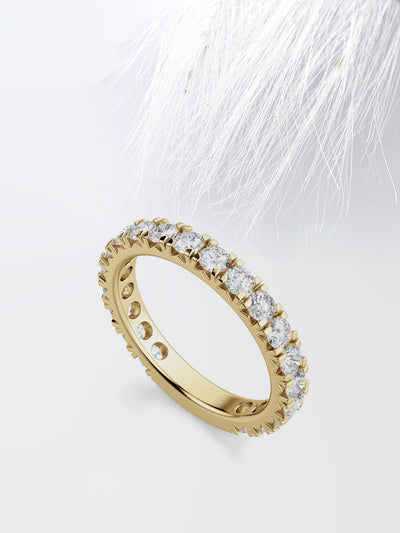 Round Cut 3/4 Eternity Diamond Wedding Band For Women