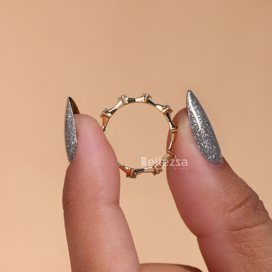 Round Diamond Full Eternity Petite Pave Wedding Band - Ready To Ship