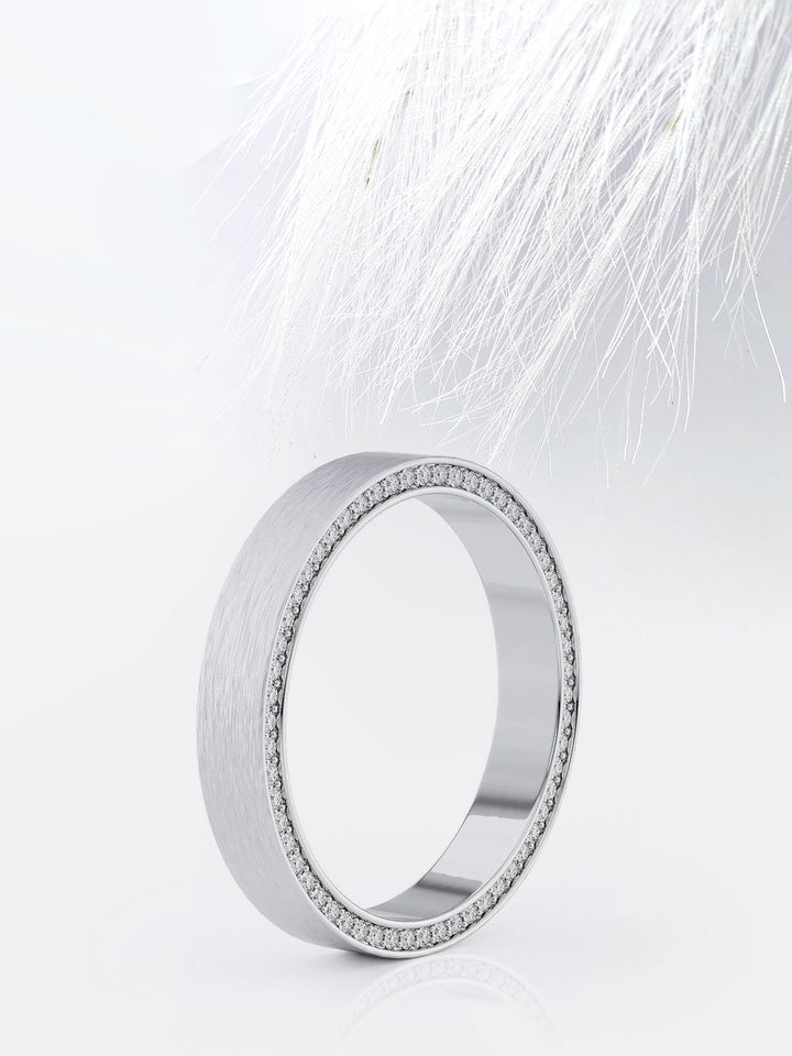 Round Cut Channel Andrew Moissanite Men's Diamond Wedding Band