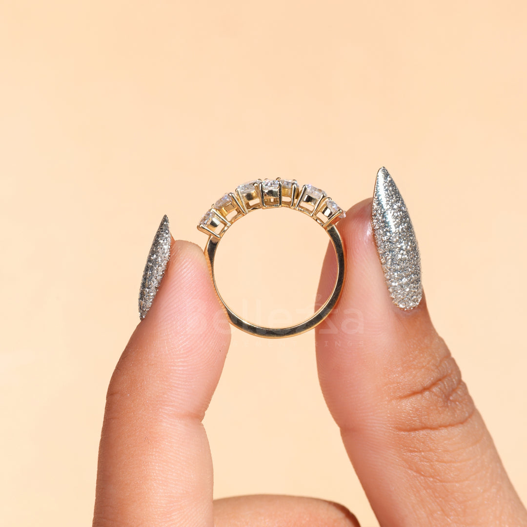 0.90 TCW Pear & Oval Cut Wedding Band - Ready to Ship