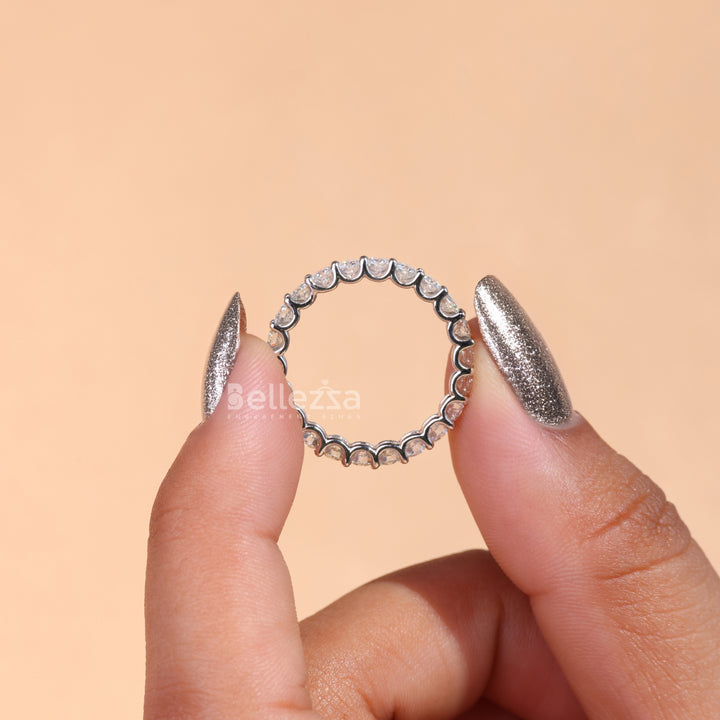 2.5MM Round Diamond Full Eternity Pave Wedding Band - Ready To Ship