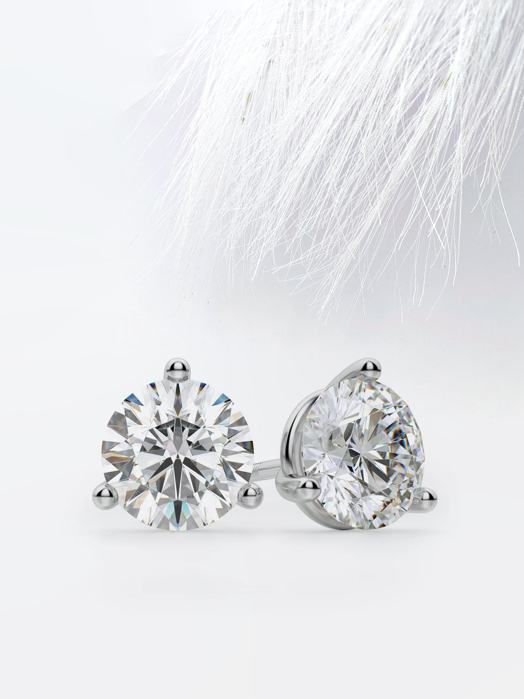 4.0CT Round Cut Stud Moissanite Diamond Earrings For Women