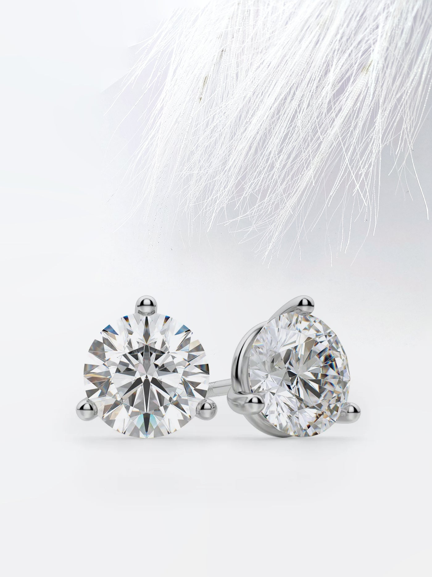 4.0CT Round Cut Stud Moissanite Diamond Earrings For Women