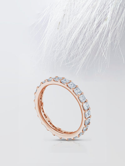 Asscher Cut Eternity Diamond Wedding Band For Women