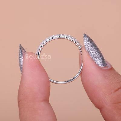0.30TCW Round Brilliant Bubble Prong Moissanite Wedding Band - Ready to Ship