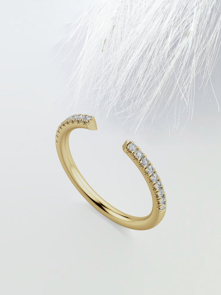 Round Cut Open Wedding Band For Women