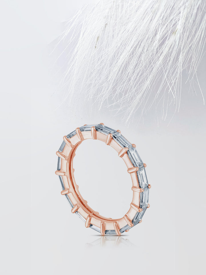 Baguette Cut Eternity Diamond Wedding Band For Women