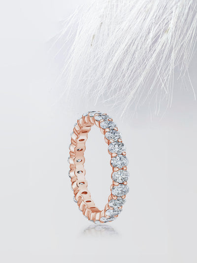 Oval Cut Eternity Diamond Wedding Band For Women