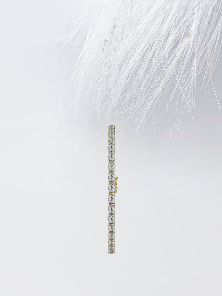 5.0ct Oval Cut Tennis Moissanite Diamond Bracelet, 14k Yellow Gold