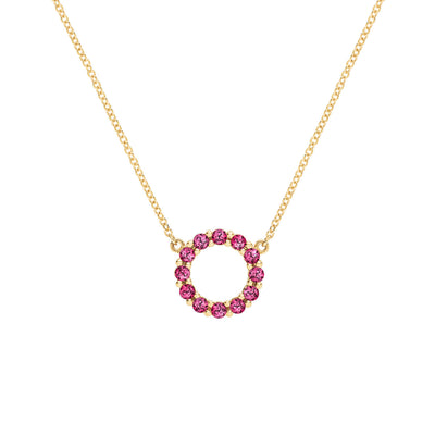 1.20TCW Round Open Circle Moissanite July Birthstone Necklace