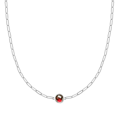 0.40 TCW Round Cut  Solitaire Moissanite Necklace-January Birthstone