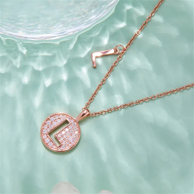 " L " Letter Moissanite Diamond Necklace for Women