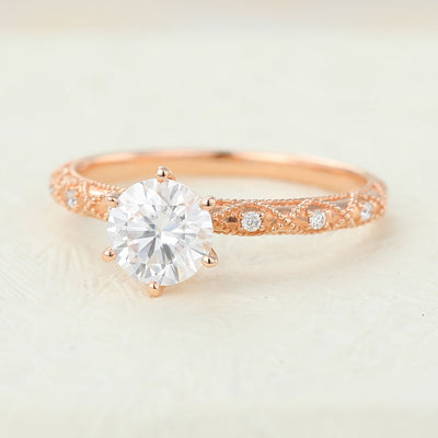 round-shaped-moissanite-vintage-style-engagement-ring