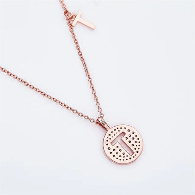 " T " Letter Moissanite Diamond Necklace for Women