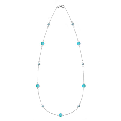 6.0TCW Round Cut Topaz Moissanite December Birthstone Necklace