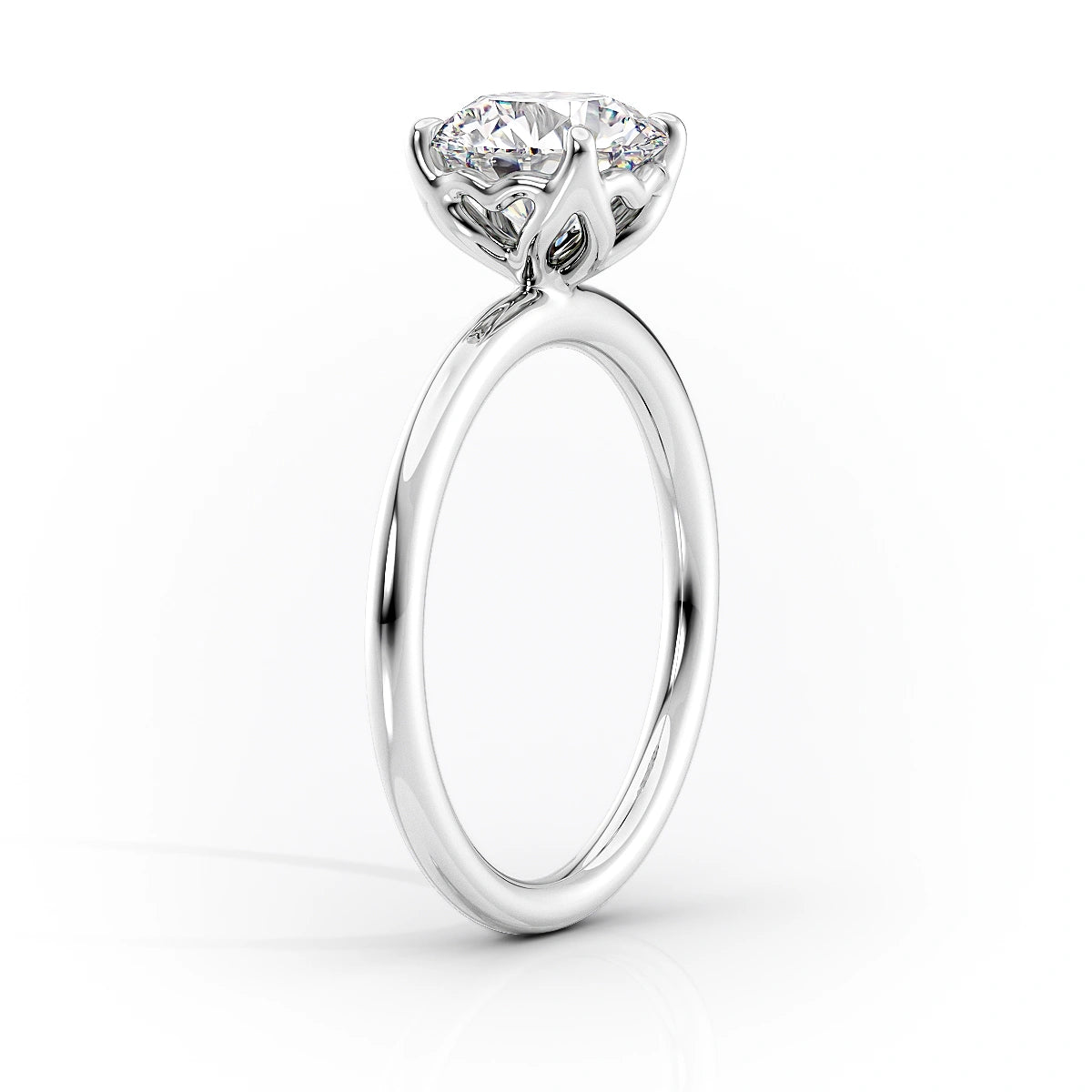 1.0-3.0 CT Round  Lab Grown Diamond Solitaire Engagement Ring