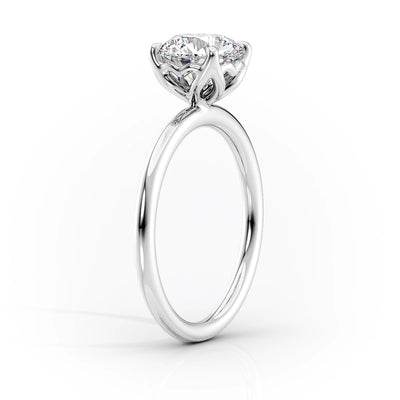 1.0-3.0 CT Round  Lab Grown Diamond Solitaire Engagement Ring