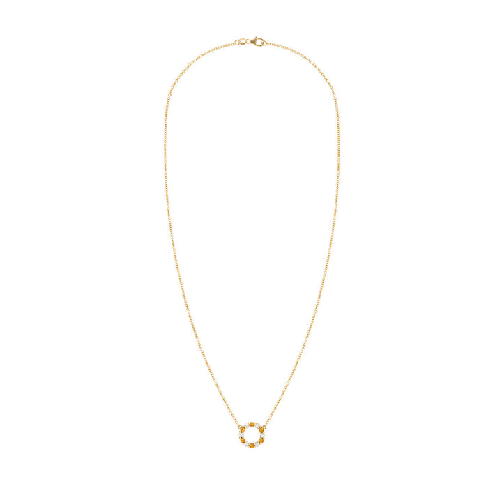 1.45TCW Round Open Circle Moissanite November Birthstone Necklace