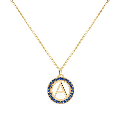 1.50TCW Round Sapphire Customized Moissanite September Birthstone Necklace
