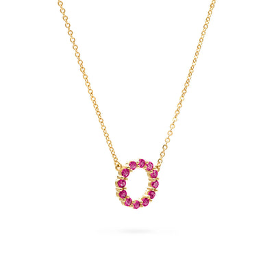 1.20TCW Round Open Circle Moissanite July Birthstone Necklace