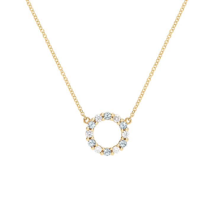 1.45TCW Round Open Circle Moissanite March Birthstone Necklace