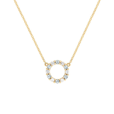 1.45TCW Round Open Circle Moissanite March Birthstone Necklace