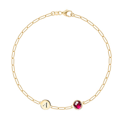 0.84CT Round Cut Customized Moissanite July Birthstone Bracelet