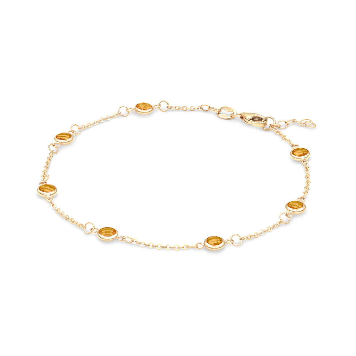 1.75TCW Round Cut Citrine Moissanite November Birthstone Bracelet