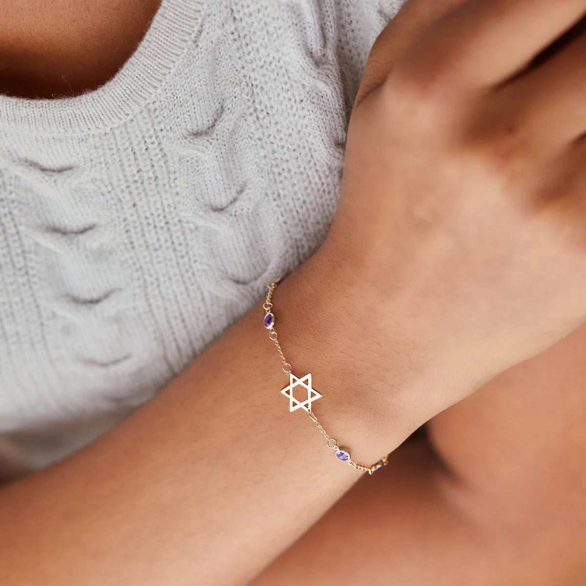 1.50 TCW Round Cut Star Moissanite February Birthstone Bracelet