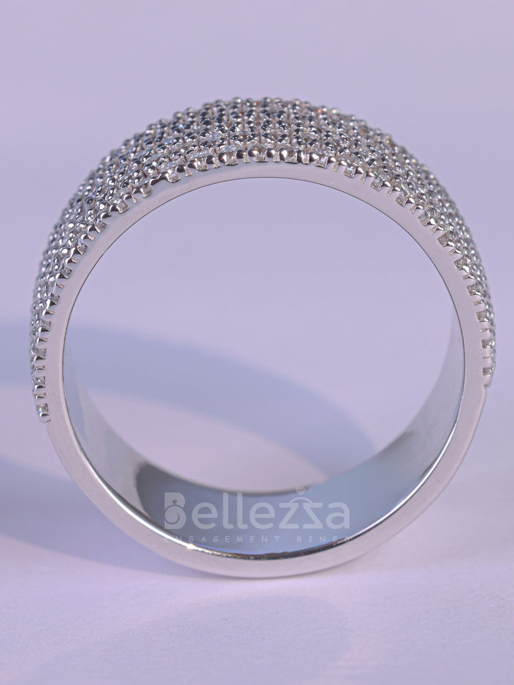 1.50TCW Round Cut Half Eternity Moissanite Wedding Band