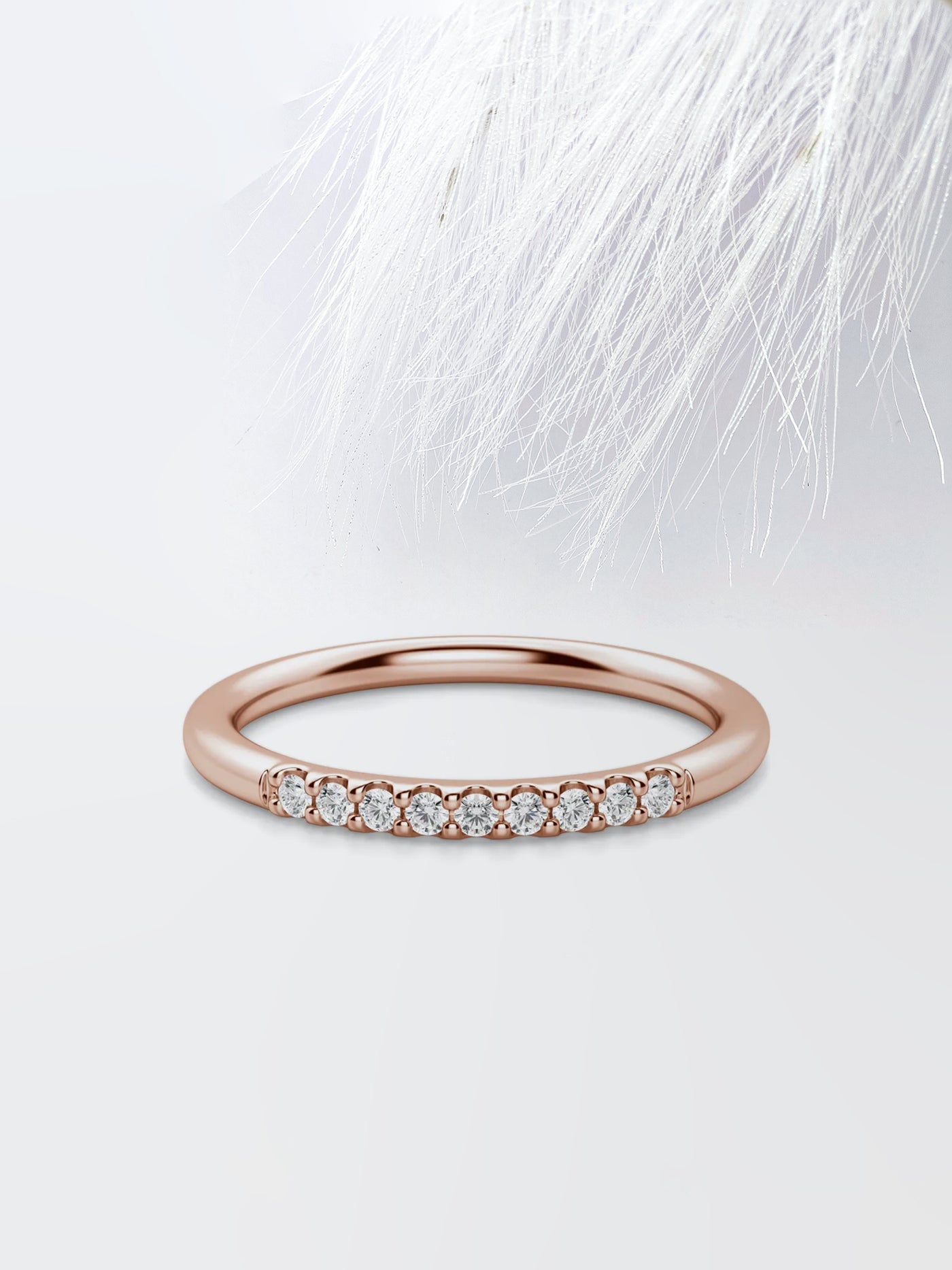 Round Cut Nine Stone Diamond Wedding Band For Women