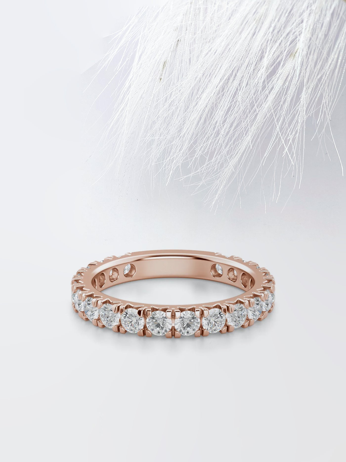 Round Cut 3/4 Eternity Diamond Wedding Band For Women