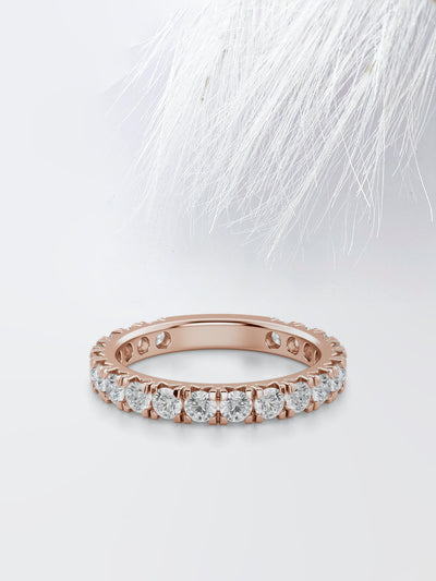 Round Cut 3/4 Eternity Diamond Wedding Band For Women