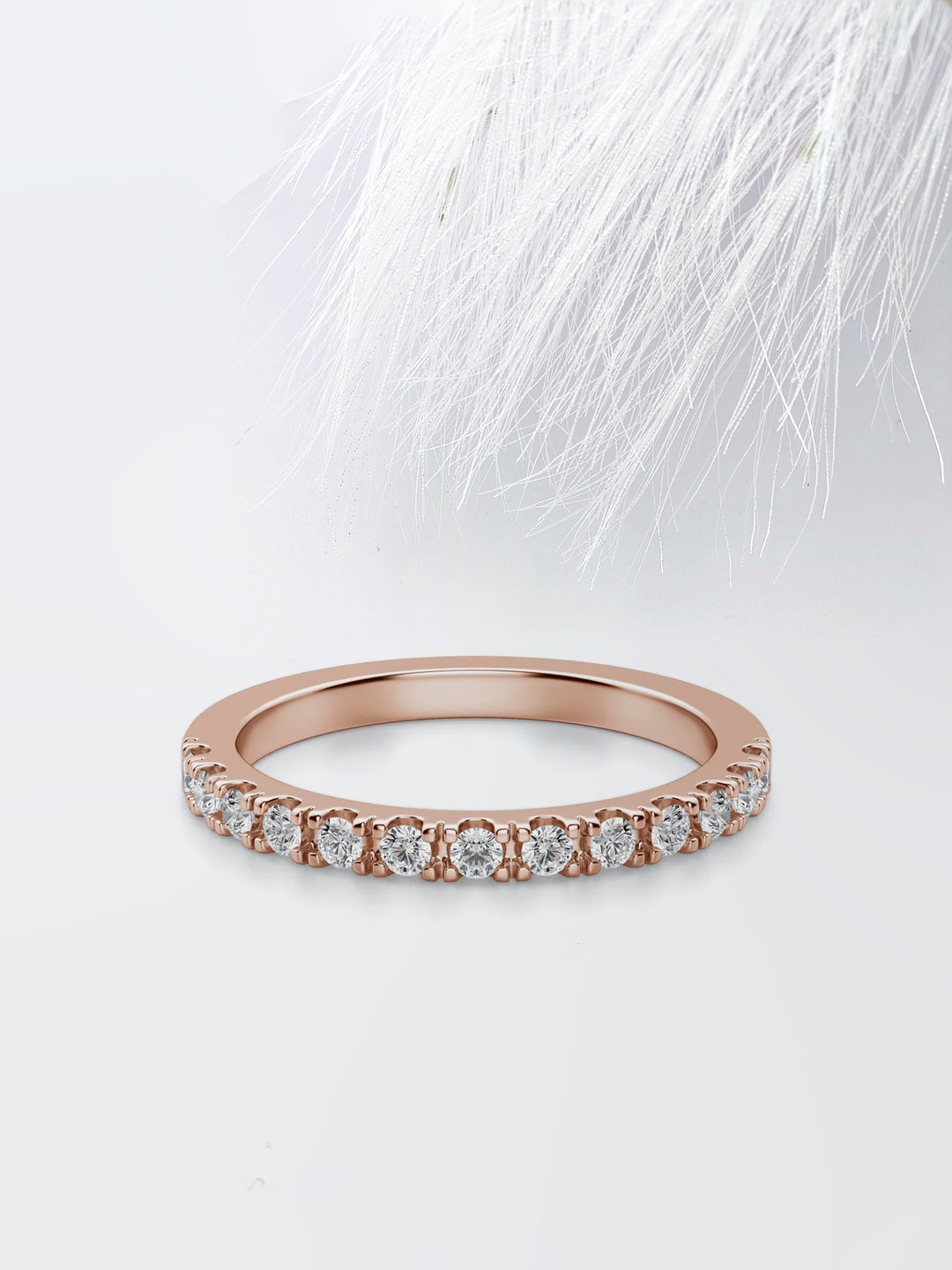 Round  Cut Half Eternity Wedding Band For Her