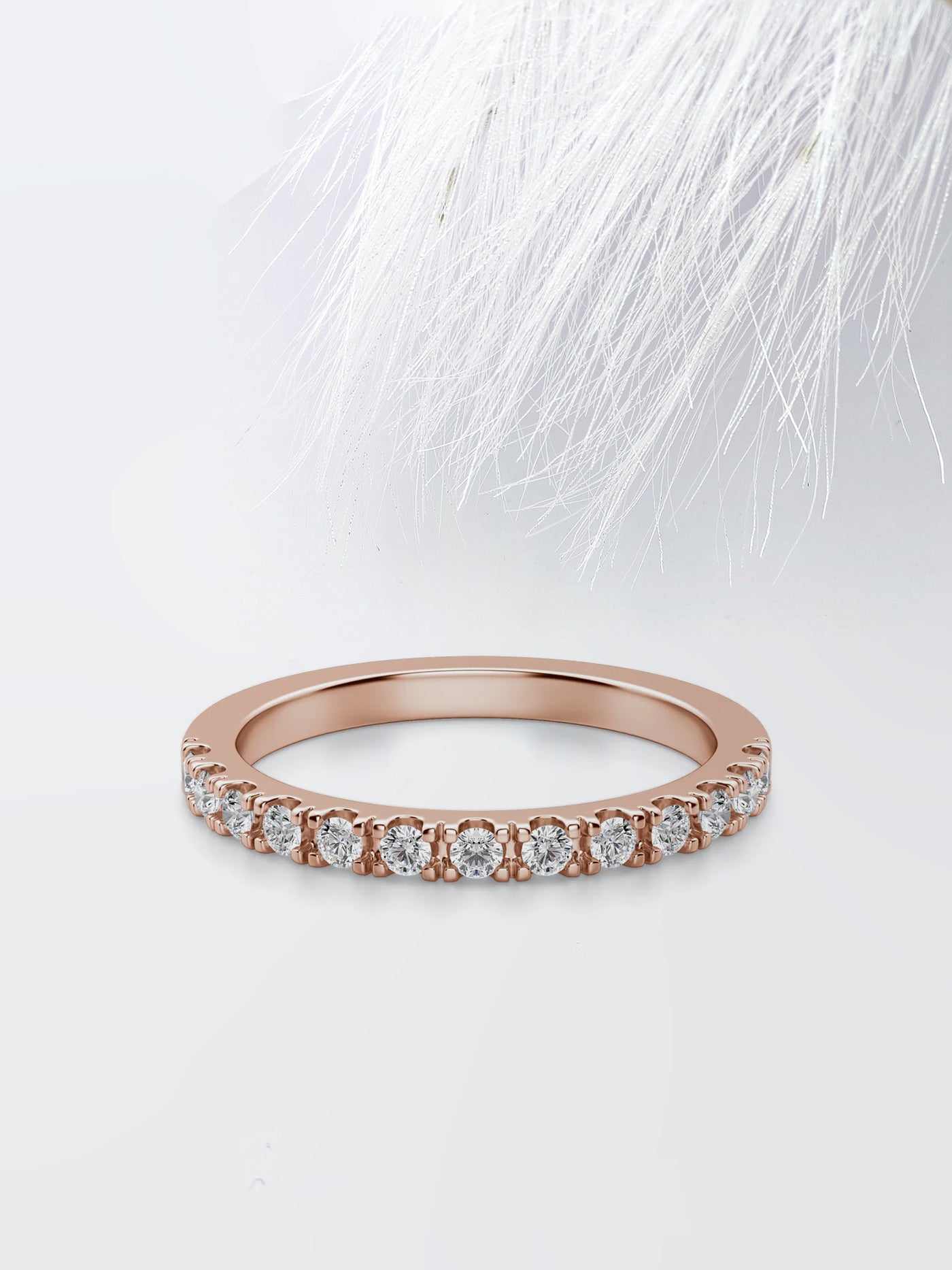 Round  Cut Half Eternity Wedding Band For Her